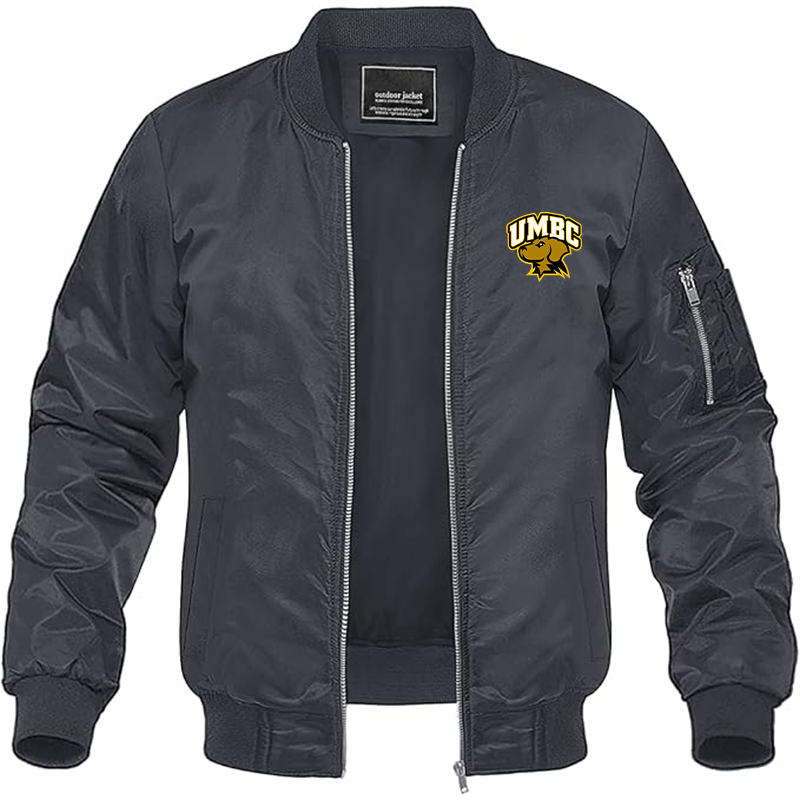 Men's UMBC Retrievers Lightweight Bomber Jacket Windbreaker Softshell Varsity Jacket Coat